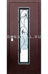 Входная дверь в квартиру со стеклом RS15 - Изображение
